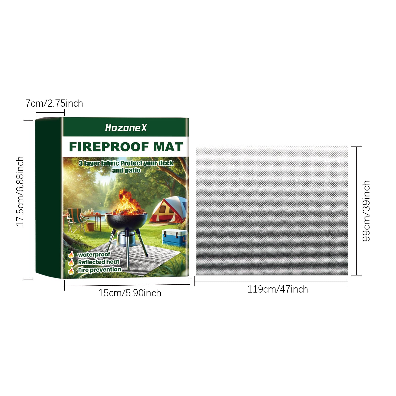 Portable Barbecue Fireproof Pad Outdoor Lawn - Outdoor Chilling