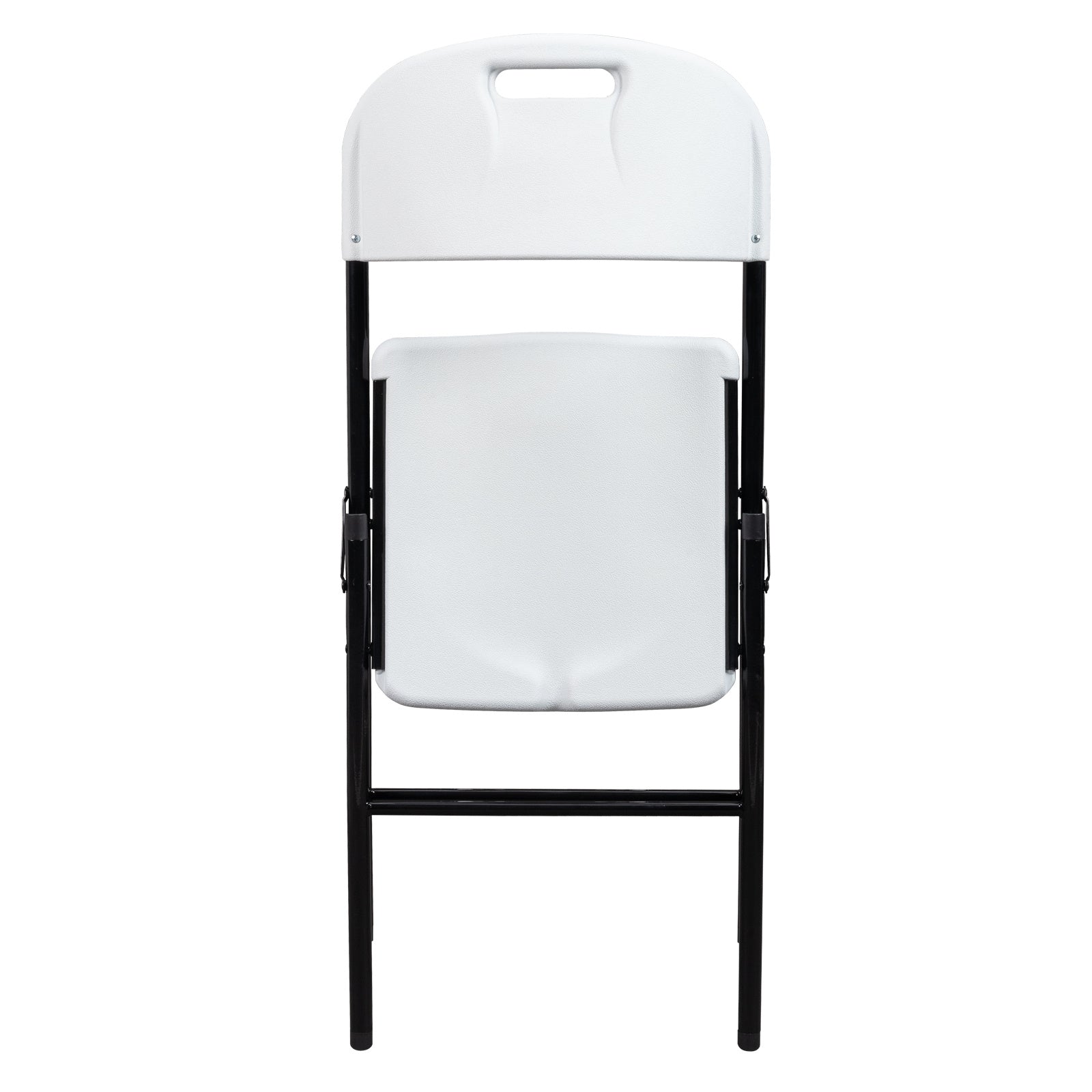 6pcs White Blow Molded Curved Back Seat Plastic Folding Chair For Courtyard - Outdoor Chilling