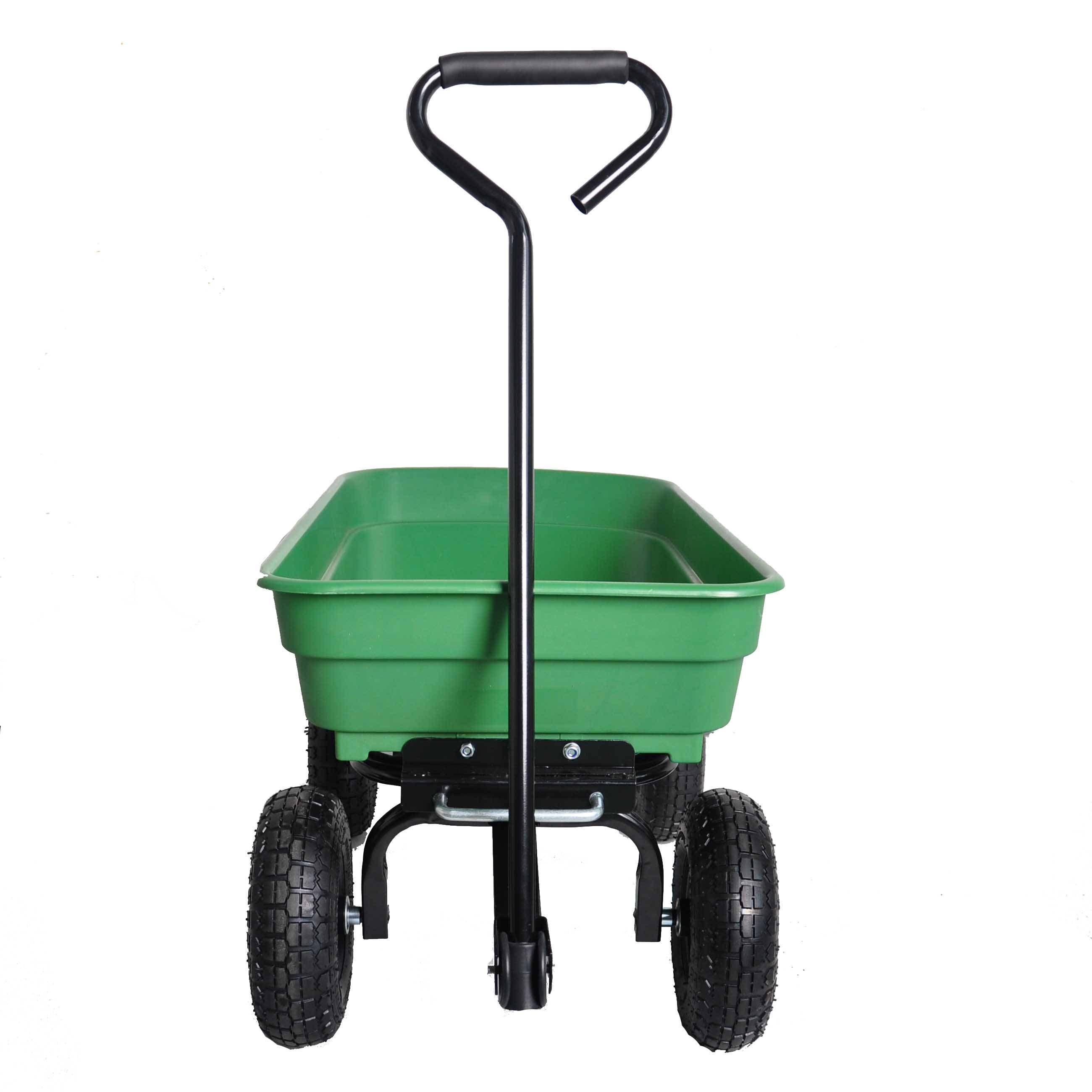 Folding Garden Dump Cart With Steel Frame And 10-in., 300-Pound Capacity - Outdoor Chilling