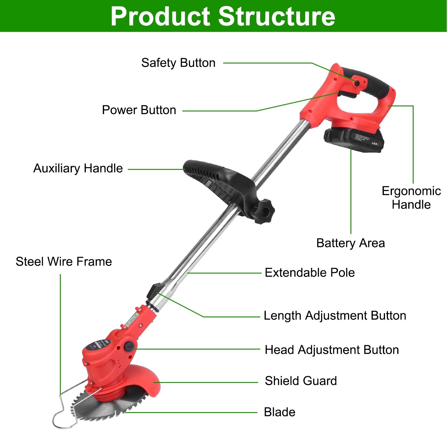 Adjustable Telescopic Weed Trimmer - Outdoor Chilling