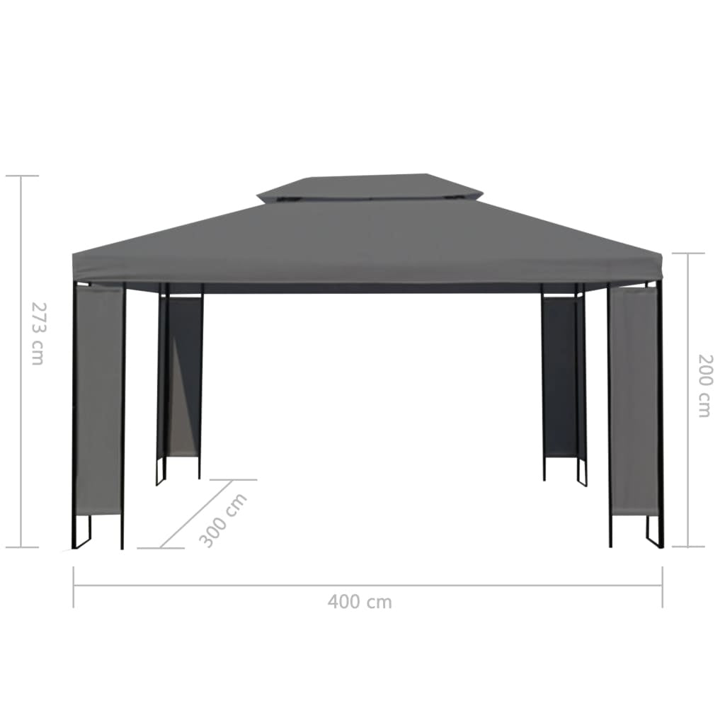 vidaXL Gazebo Anthracite 118.1" x 157.5" - Outdoor Chilling