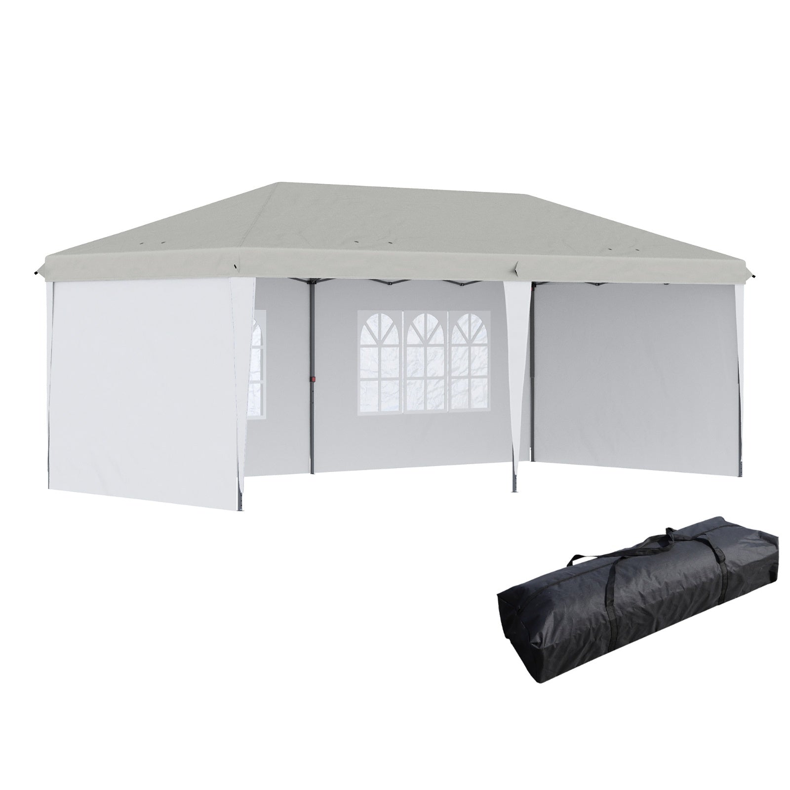 Outsunny 10' X 20' Pop Up Canopy Tent With 4 Sidewalls, Heavy Duty Tents For Parties, Outdoor Instan - Outdoor Chilling