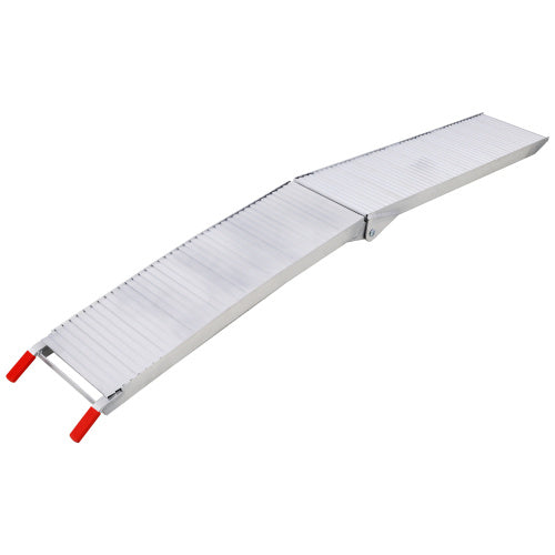 Truck Ramps, 80x12Portable Loading Ramps For Pickup Trucks 1500 LBS Capacity Aluminum Folding Ramps With Handle Buckle For ATVs, Snowblower, Lawn Mowers, UTVs, Bike, 2PCS, SILVER