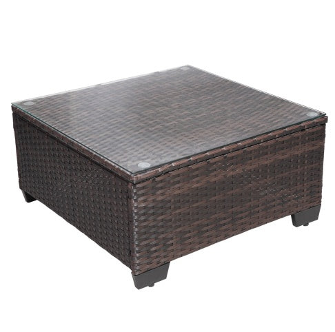 Outdoor Garden Patio Furniture 7Piece PE Rattan Wicker Cushioned Sofa Sets And Coffee Table, Patio Furniture Setoutdoor Couchoutdoor Couch Patio Furnitureoutdoor Sofapatio Couch - Outdoor Chilling