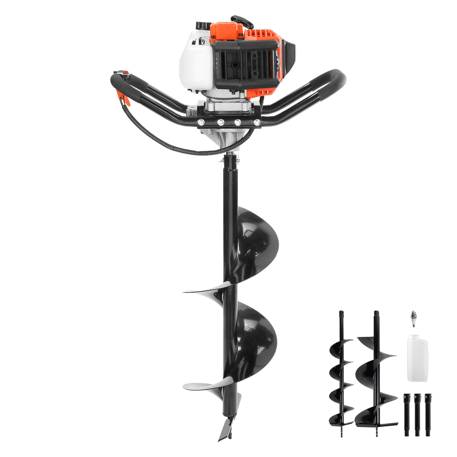 VEVOR Post Hole Digger, 52cc 1450W Auger Post Hole Digger, Gas Powered Earth Digger With Two Earth Auger Drill Bit3 Extension Rods, For Farmland, Garden And Plant, EPA Certification - Outdoor Chilling