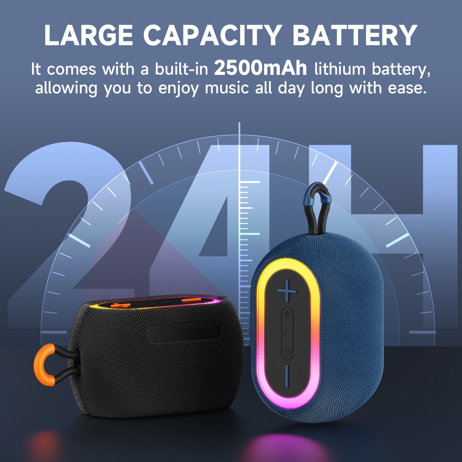 JYX L1Black Portable Bluetooth Speaker & Mini Wireless Speaker With DJ Lights Rich Stereo Bass Aux & IPX7 Waterproof Outdoor Speaker - Outdoor Chilling