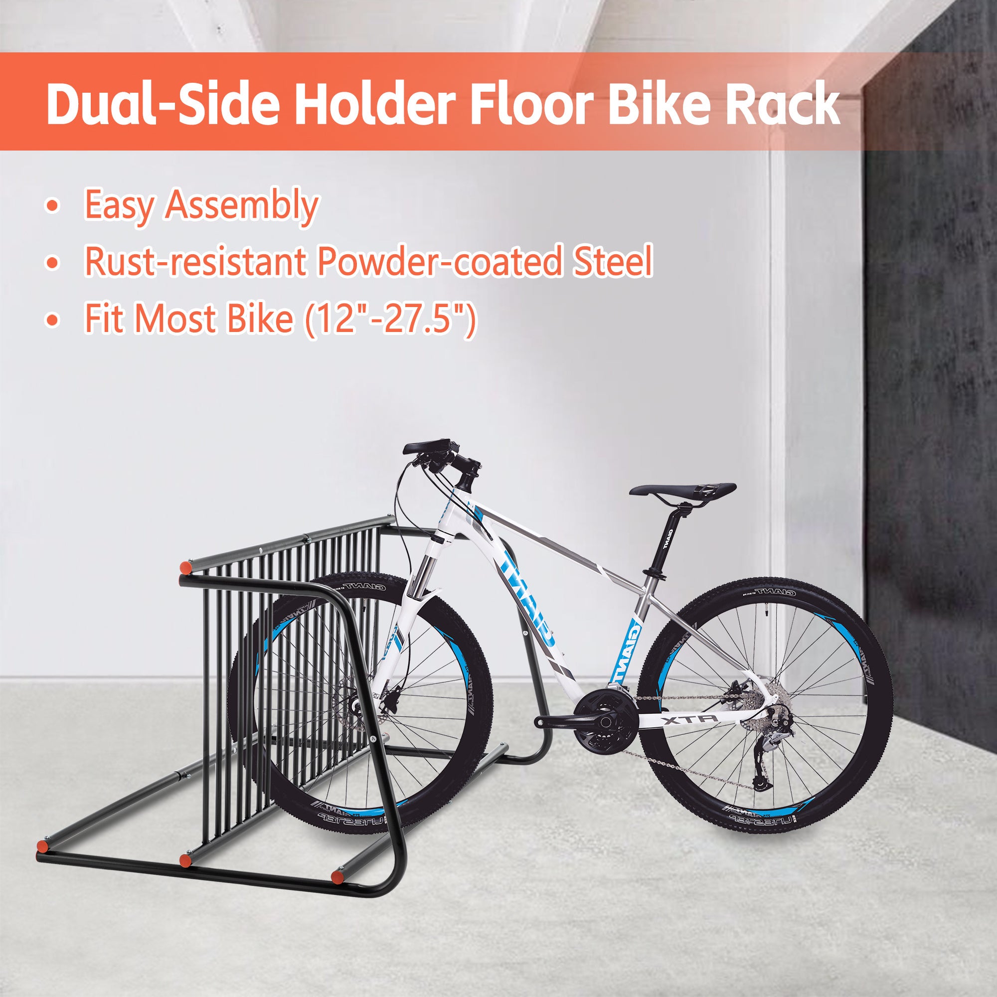 10-Bike Heavy-Duty Outdoor Bike Rack - Double-Sided Steel Storage Stand For Garages, Yards & Shops - Easy Assembly - Outdoor Chilling
