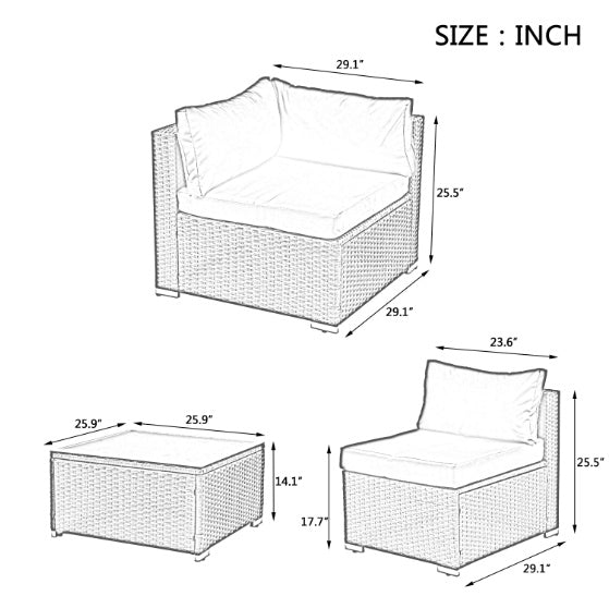 Patio Furniture PE Rattan And Tempered Glass Table - Outdoor Chilling