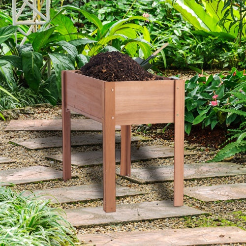 Raised Garden Bed With Legs, Elevated Wooden Planter Box For Outdoor Plants Flowers Fruits Vegetable Herb Growing - Outdoor Chilling
