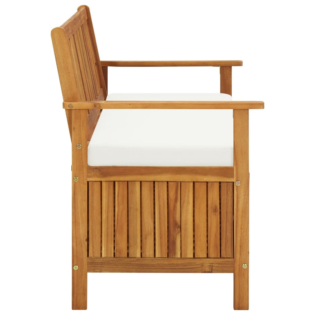 vidaXL Patio Storage Bench Solid Acacia Wood 47.2"x24.8"x33.1" - Outdoor Chilling