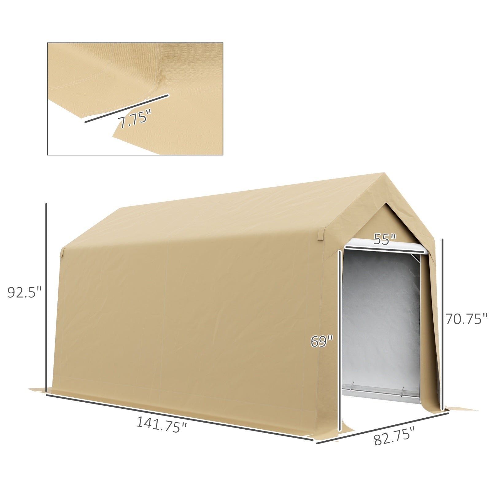 Outsunny 7' X 12' Garden Storage Tent, Heavy Duty Outdoor Shed, Waterproof Portable Shed Storage She - Outdoor Chilling