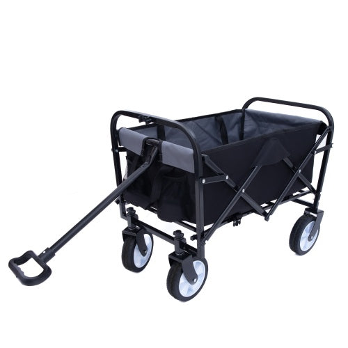 Minimeetall Strap Collapsible Foldable Wagon Cart With Strapping System, Beach Wagon, Utility Cart, Utility Wagon Grocery Cart For Camping Shopping Sports Gardening Fishing Supports 225lbs - Outdoor Chilling