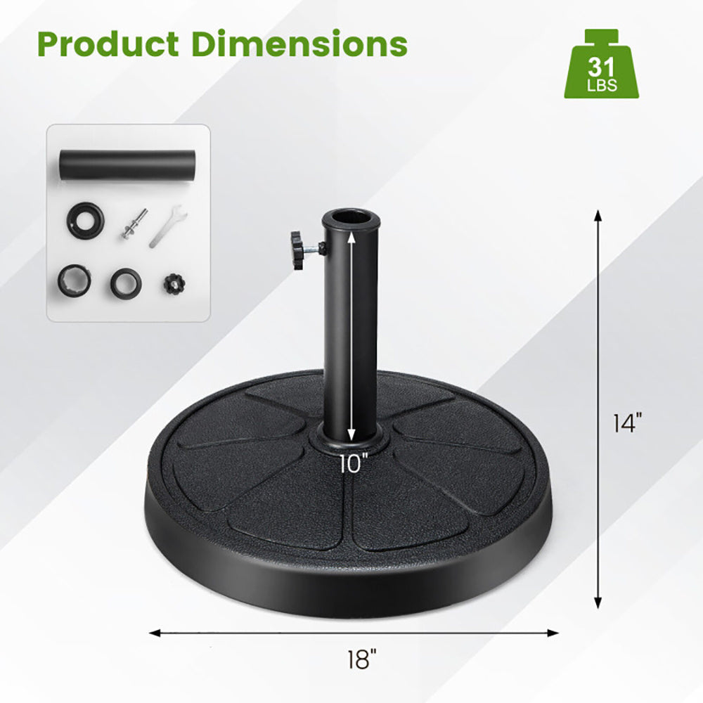 31LBS 18 Inch Round Outdoor Umbrella Base - Outdoor Chilling