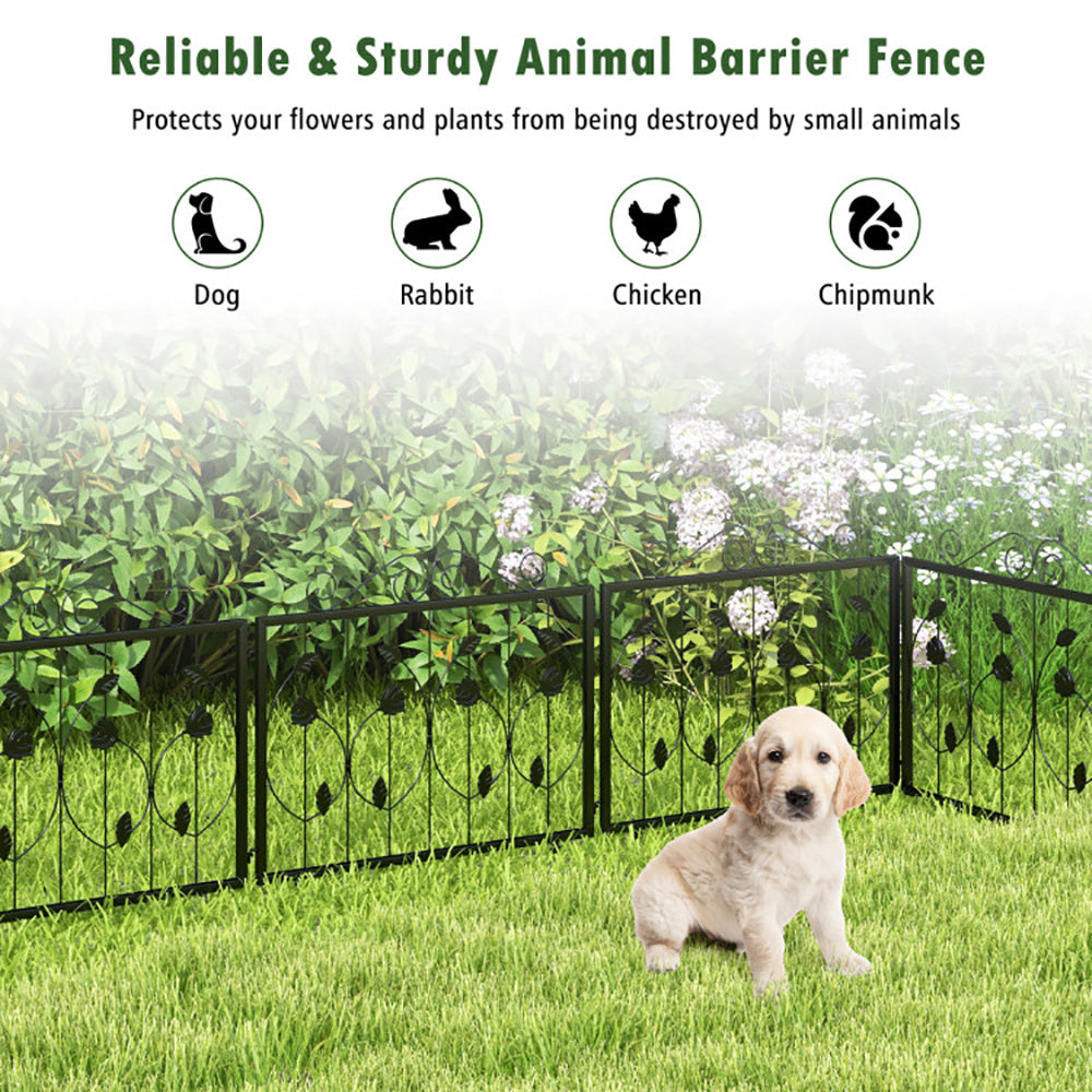 Decorative Garden Fence With 8 Panels Animal Barrier - Outdoor Chilling