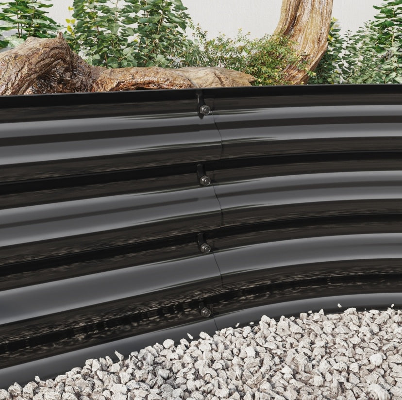 Oval Metal Elevated Garden Bed - Outdoor Chilling