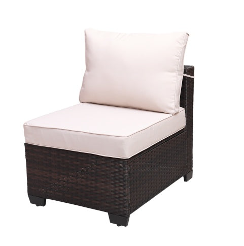 Outdoor Garden Patio Furniture 7Piece PE Rattan Wicker Cushioned Sofa Sets And Coffee Table, Patio Furniture Setoutdoor Couchoutdoor Couch Patio Furnitureoutdoor Sofapatio Couch - Outdoor Chilling