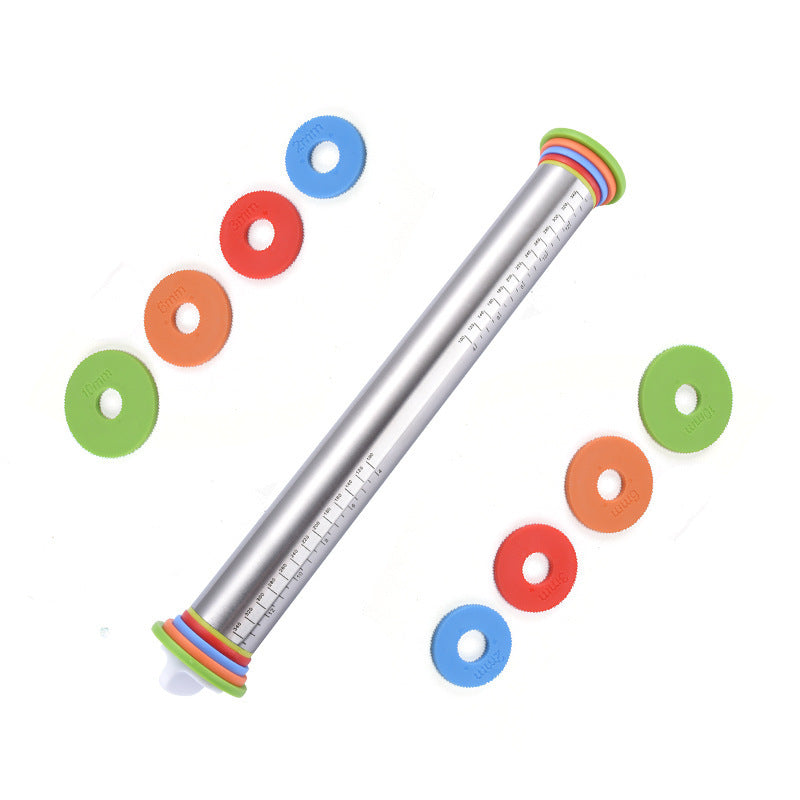 17-Inch Stainless Steel Adjustable Thickness Rolling Pin - Outdoor Chilling
