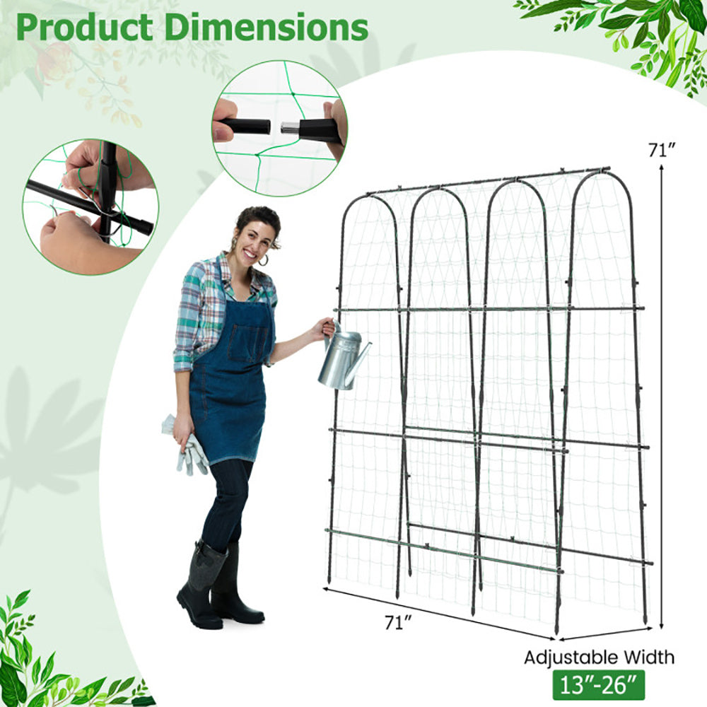 71 X 71 Inch U-Shaped Tall Garden Arched Trellis For Climbing Plants - Outdoor Chilling