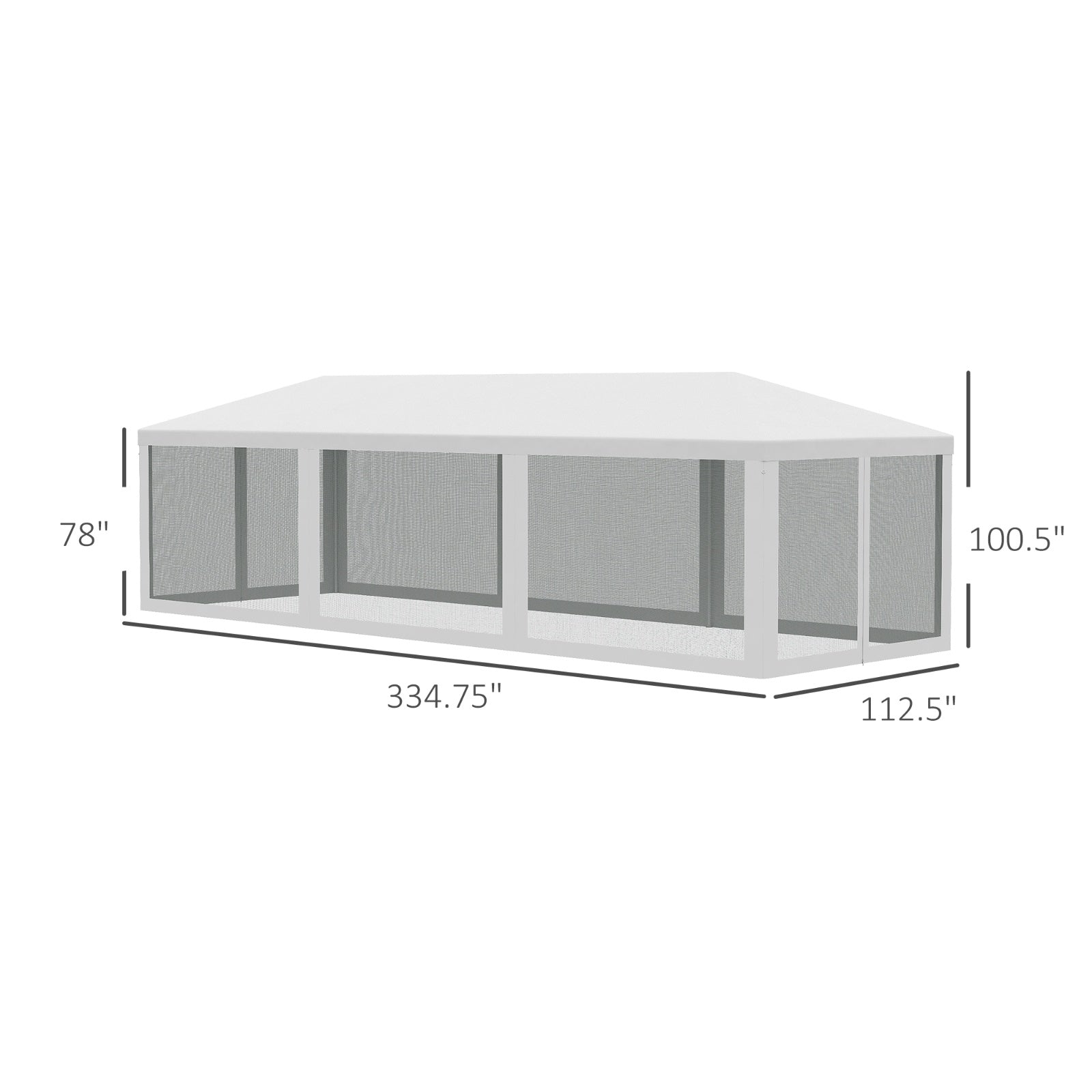 Outsunny 10' X 28' Party Tent Canopy, Outdoor Event Shelter Gazebo With 8 Removable Mesh Sidewalls, - Outdoor Chilling
