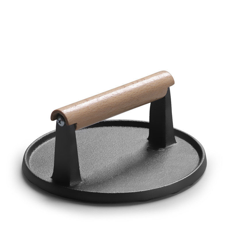 Cast Iron Steak Press Board Barbecue Tools Teppanyaki Teppanyaki Squid Press Board Barbecue Outdoor Picnic Accessories - Outdoor Chilling