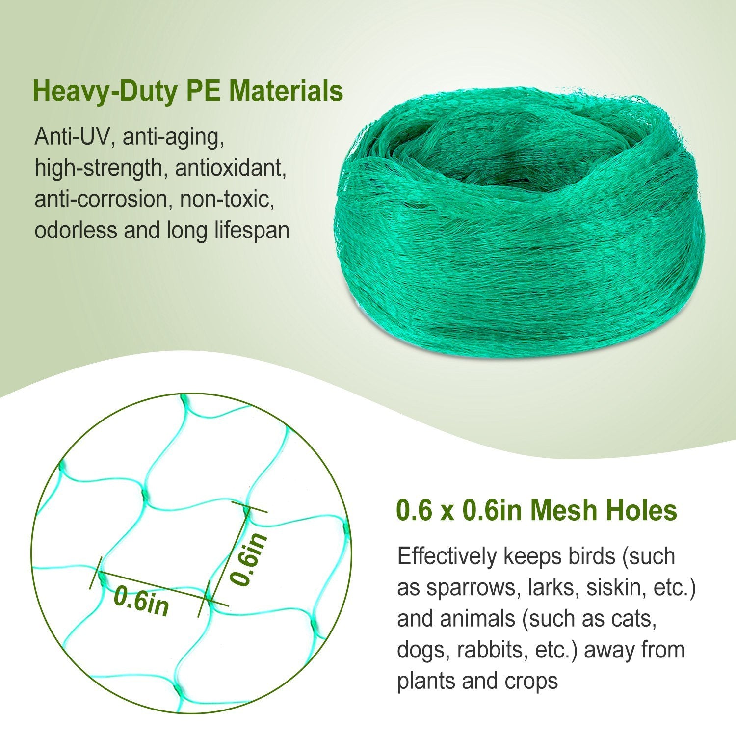 13 X 33ft Garden Netting Heavy Duty PE Anti Bird Netting Plants Fruits Tree Vegetables Protection Netting Net - Outdoor Chilling