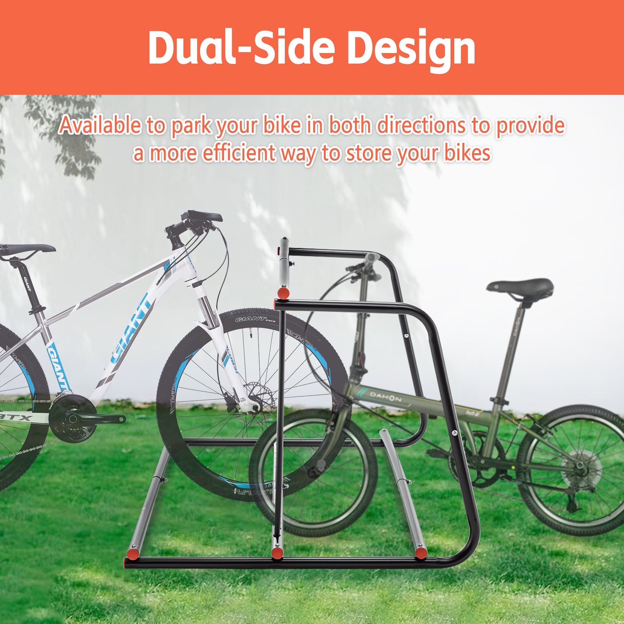 10-Bike Heavy-Duty Outdoor Bike Rack - Double-Sided Steel Storage Stand For Garages, Yards & Shops - Easy Assembly - Outdoor Chilling