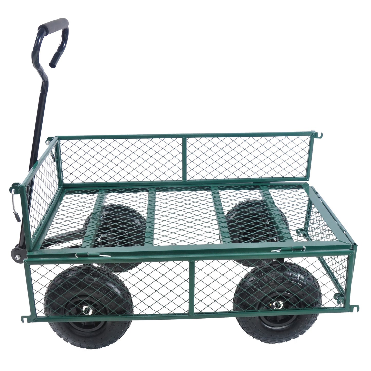 Wagon Garden Cart 660 Lbs 410 3.50 4 Air Tires Steel Garden Cart With Rotating Handle And Removable Sides, Capacity Utility Heavy Duty Garden Cart And Wagon - Outdoor Chilling