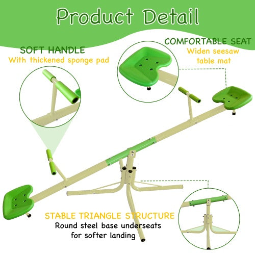 Upgraded Seesaw, Swivel 360 Degree Toddler Sitting And Rotating Seesaw, Outdoor Play Equipment For Kids In Backyard Playground - Outdoor Chilling
