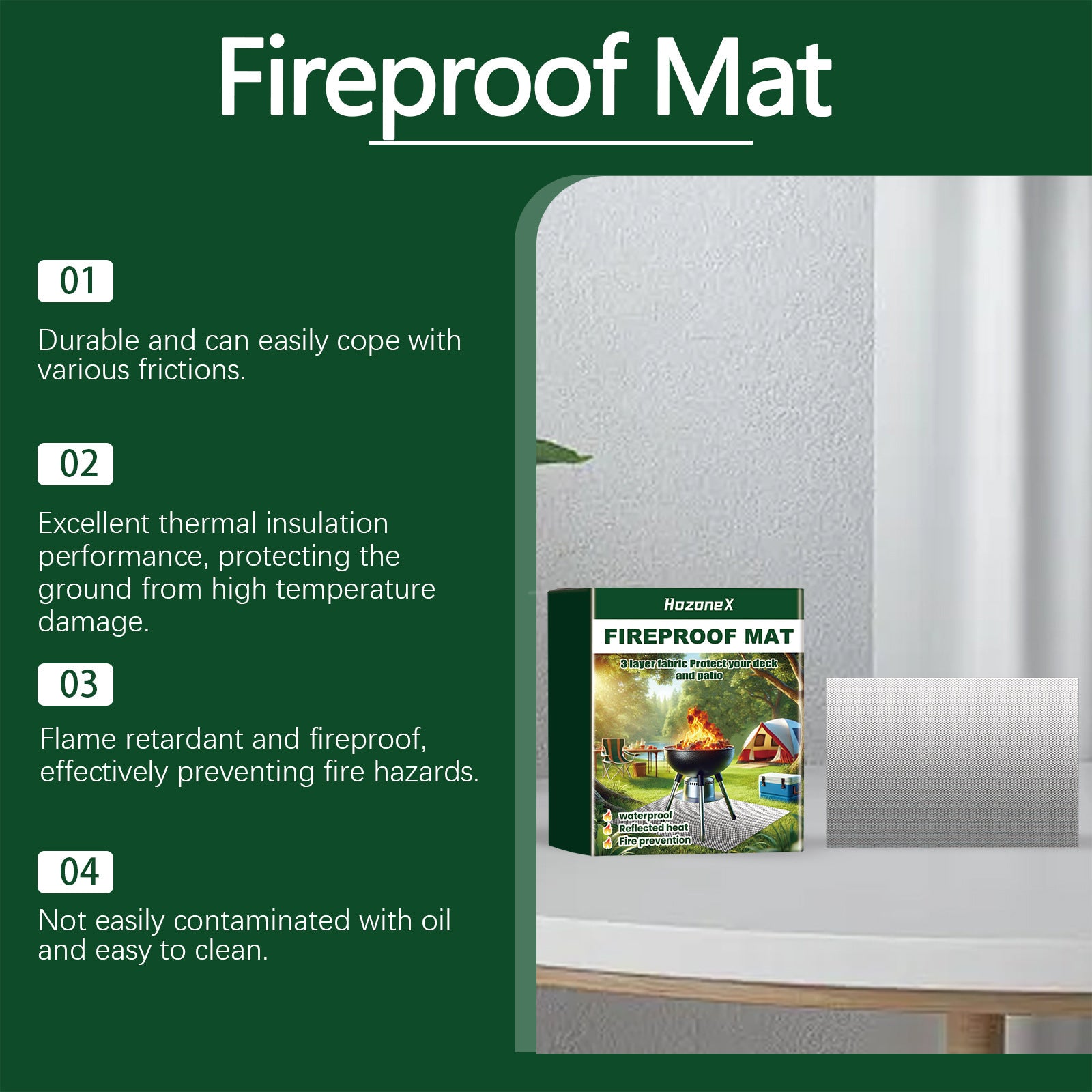 Portable Barbecue Fireproof Pad Outdoor Lawn - Outdoor Chilling