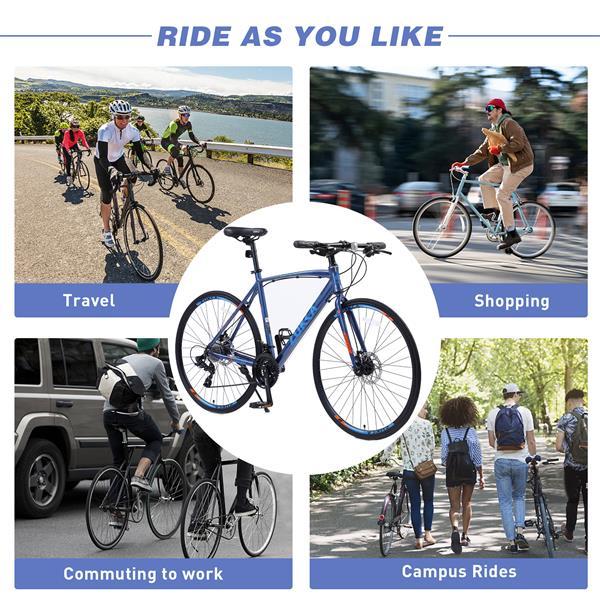 24 Speed Hybrid Bicycle Disc Brake 700C Road Bike, Suitable For Both Men And Women, City Bike - Outdoor Chilling