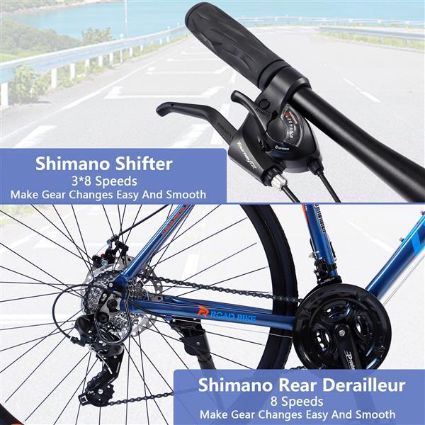24 Speed Hybrid Bicycle Disc Brake 700C Road Bike, Suitable For Both Men And Women, City Bike - Outdoor Chilling
