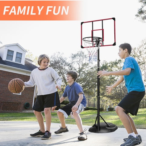 Portable Basketball Hoop System Stand Height Adjustable 7.5ft - 9.2ft With 32 Inch Backboard And Wheels For Youth Adults Indoor Outdoor Basketball Goal - Outdoor Chilling