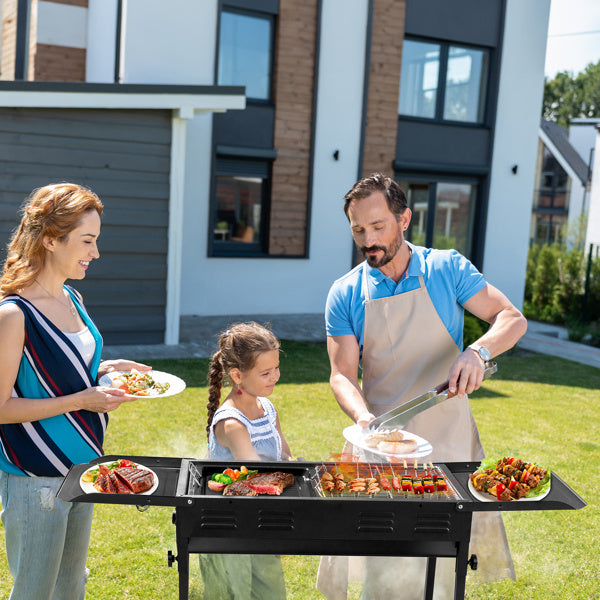 20.3x33x69.8cm Rectangular, Black, Iron, Barbecue Grill - Outdoor Chilling