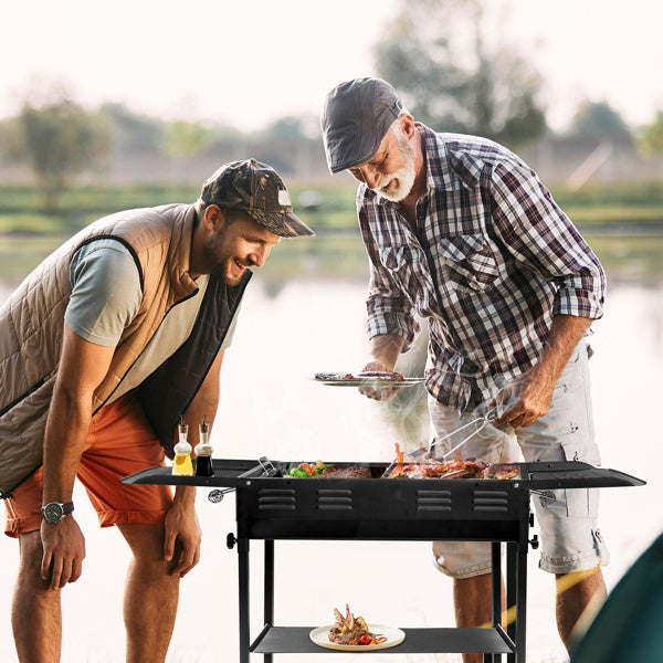 20.3x33x69.8cm Rectangular, Black, Iron, Barbecue Grill - Outdoor Chilling