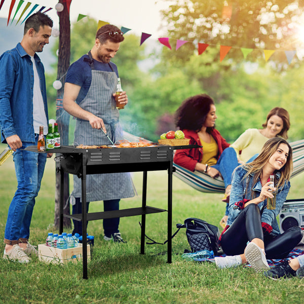20.3x33x69.8cm Rectangular, Black, Iron, Barbecue Grill - Outdoor Chilling