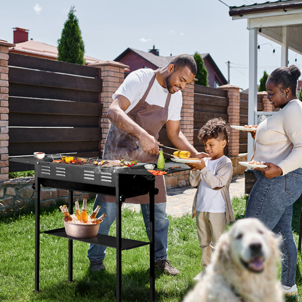 20.3x33x69.8cm Rectangular, Black, Iron, Barbecue Grill - Outdoor Chilling