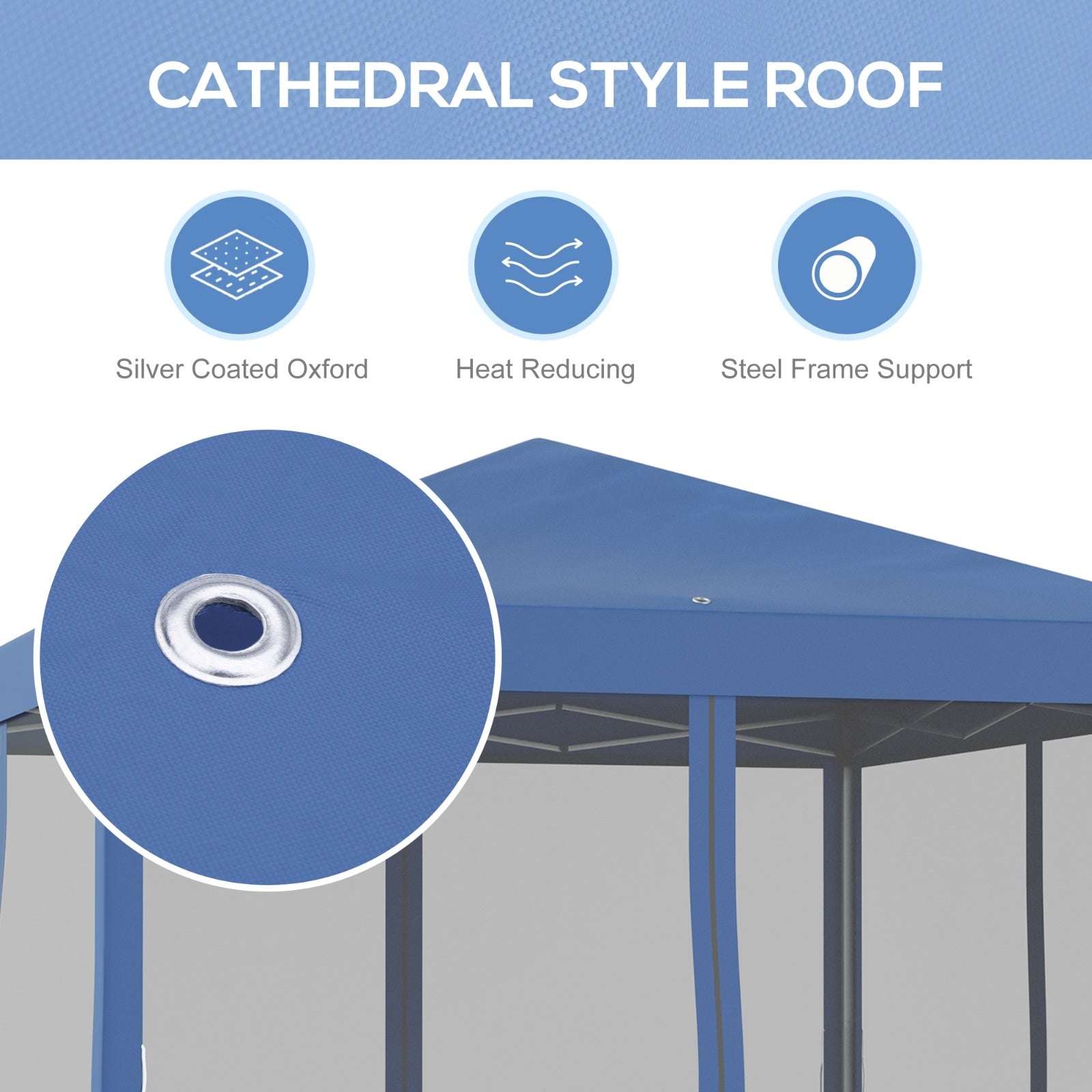 Outsunny 10' X10' Pop Up Canopy Tent With Netting, Instant Gazebo, Ez Up Screen House Room With Car - Outdoor Chilling