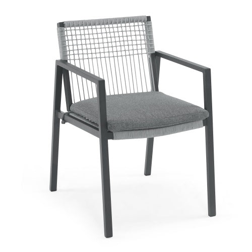 Outdoor Dining Chair Set Of 2, Aluminum Rope , Outdoor Armchair Seating For Patio Backyard Poolside Balcony, Cushion Included - Outdoor Chilling