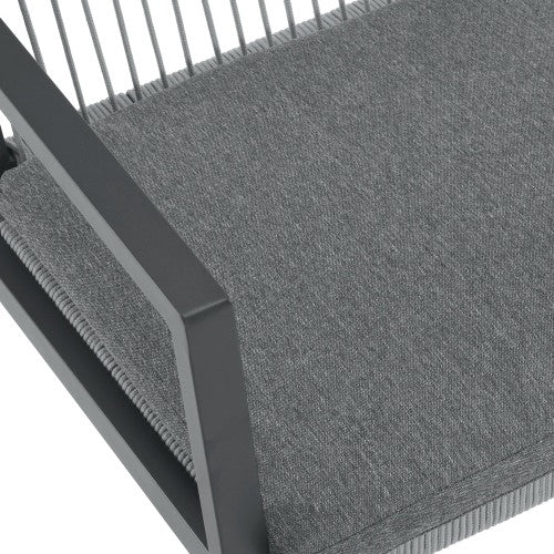 Outdoor Dining Chair Set Of 2, Aluminum Rope , Outdoor Armchair Seating For Patio Backyard Poolside Balcony, Cushion Included - Outdoor Chilling