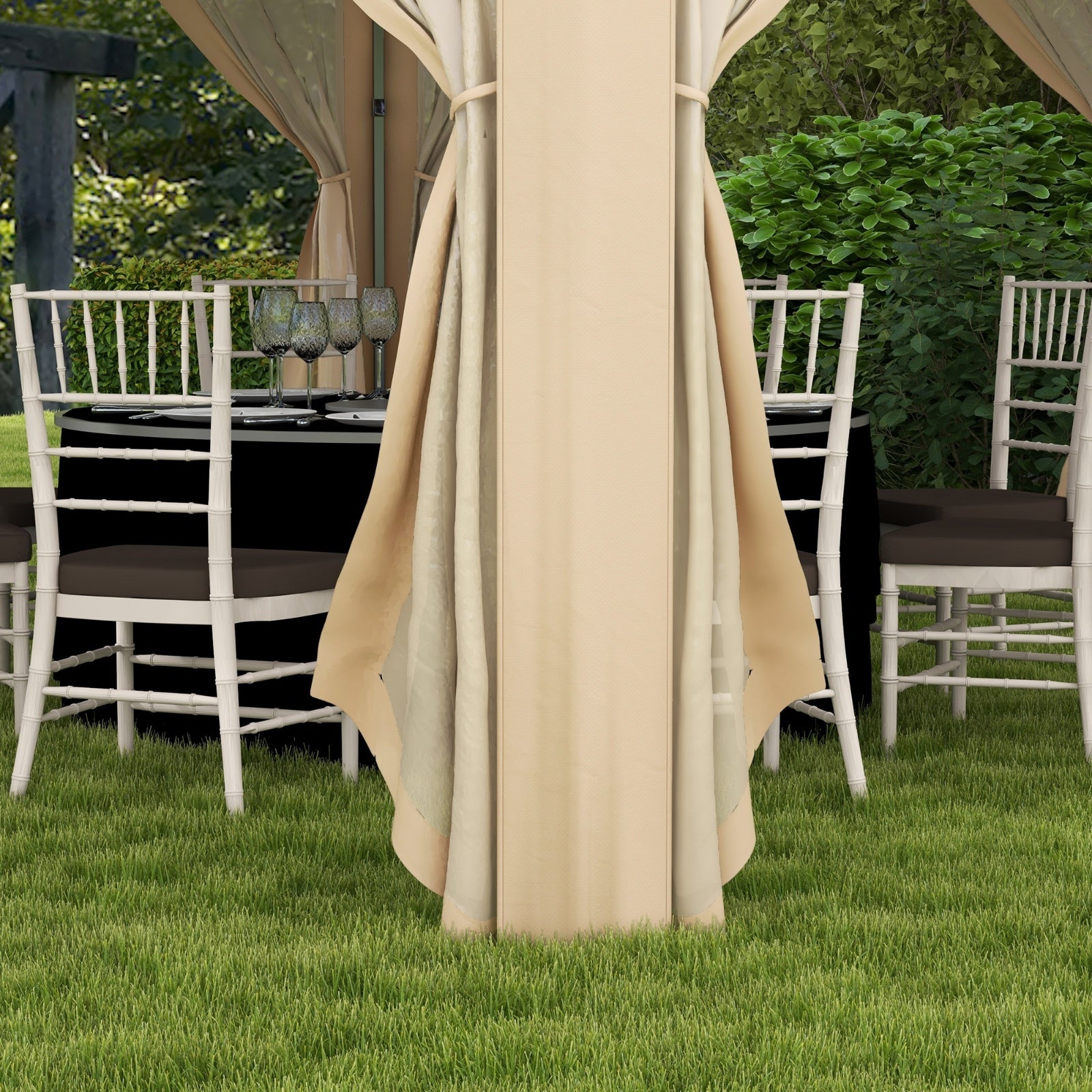 Outsunny 13' X 13' Pop Up Gazebo, Hexagonal Canopy Shelter With 6 Zippered Mesh Netting, Event Tent - Outdoor Chilling