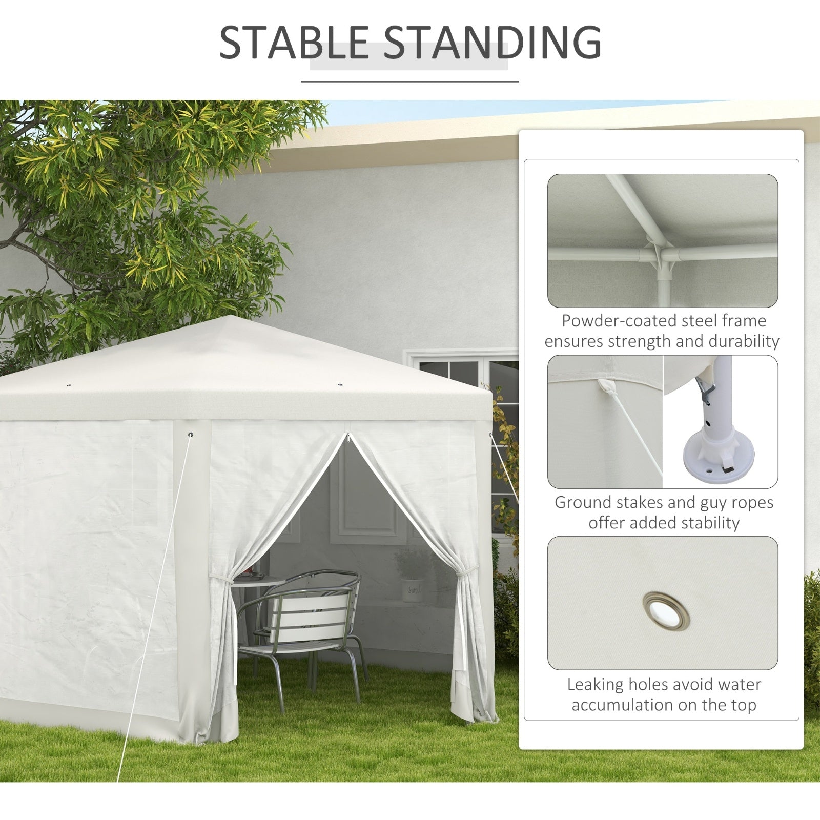 Outsunny 13' X 11' Outdoor Party Tent, Hexagon Sun Shade Shelter Canopy With Protective Mesh Screen - Outdoor Chilling