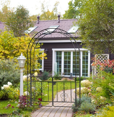 7ft, Black, Double-decked, Rounded Roof, With Door, Wrought Iron, Iron Arch, Courtyard - Outdoor Chilling