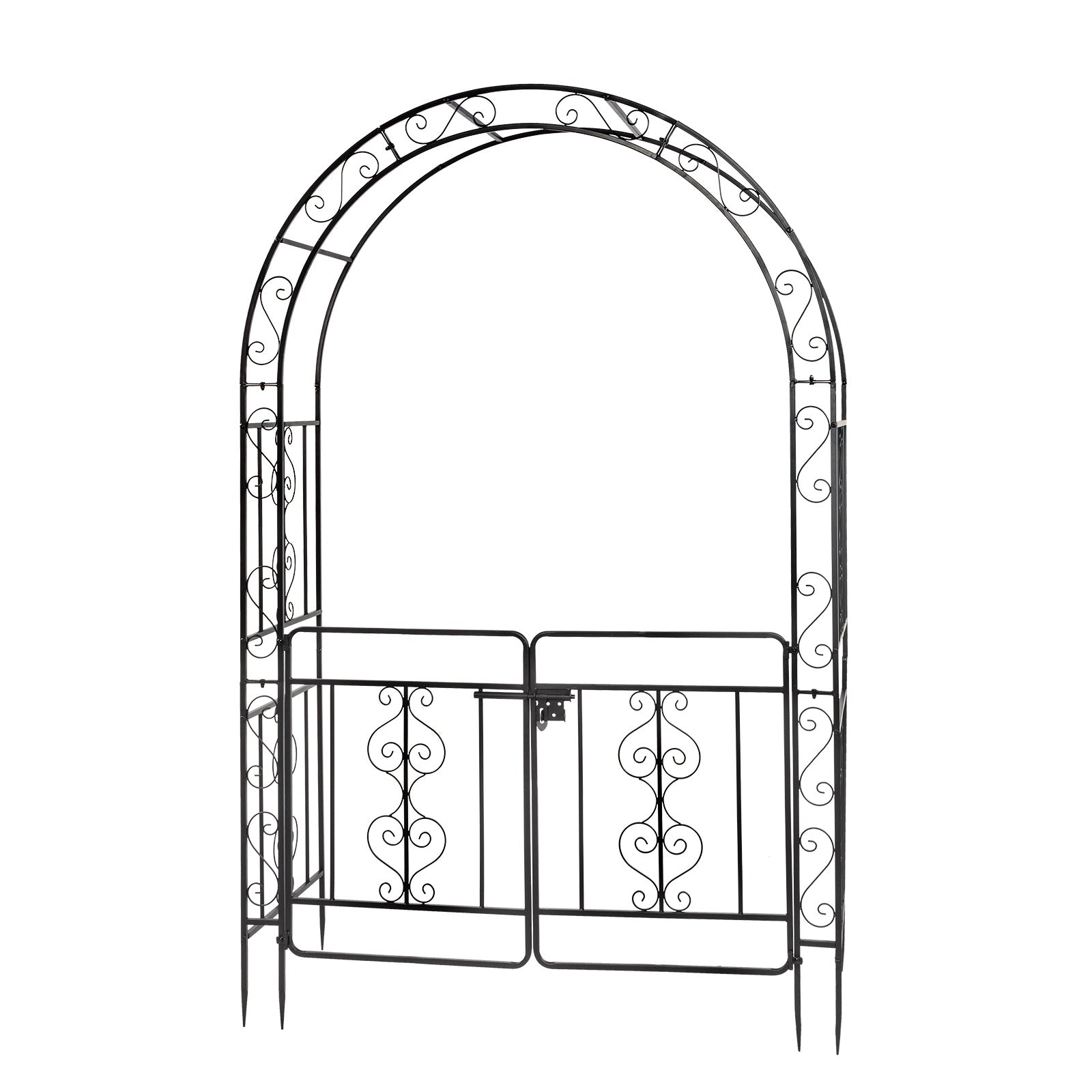 7ft, Black, Double-decked, Rounded Roof, With Door, Wrought Iron, Iron Arch, Courtyard - Outdoor Chilling