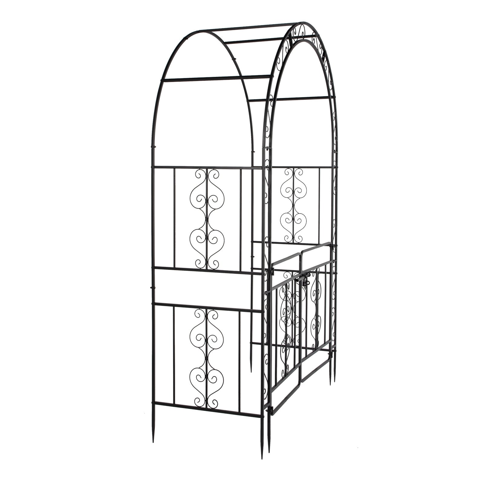 7ft, Black, Double-decked, Rounded Roof, With Door, Wrought Iron, Iron Arch, Courtyard - Outdoor Chilling