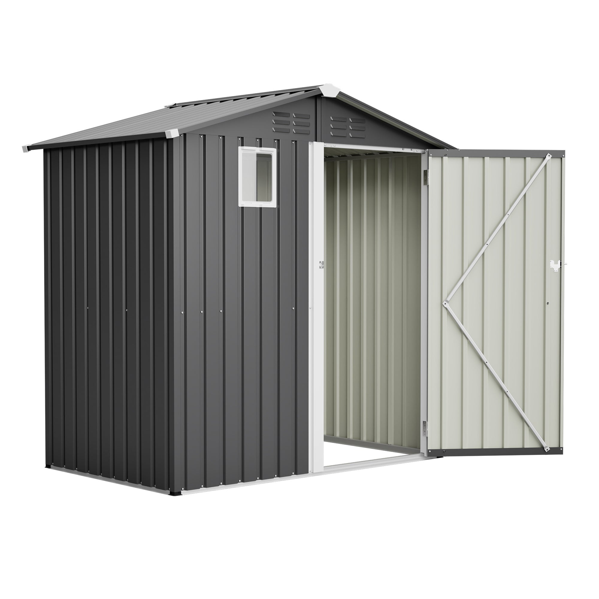 6FT X 4FT Outdoor Garden Shed - Durable, Weather-Resistant Storage With Lockable Hinged Doors And Sloping Roof - Outdoor Chilling