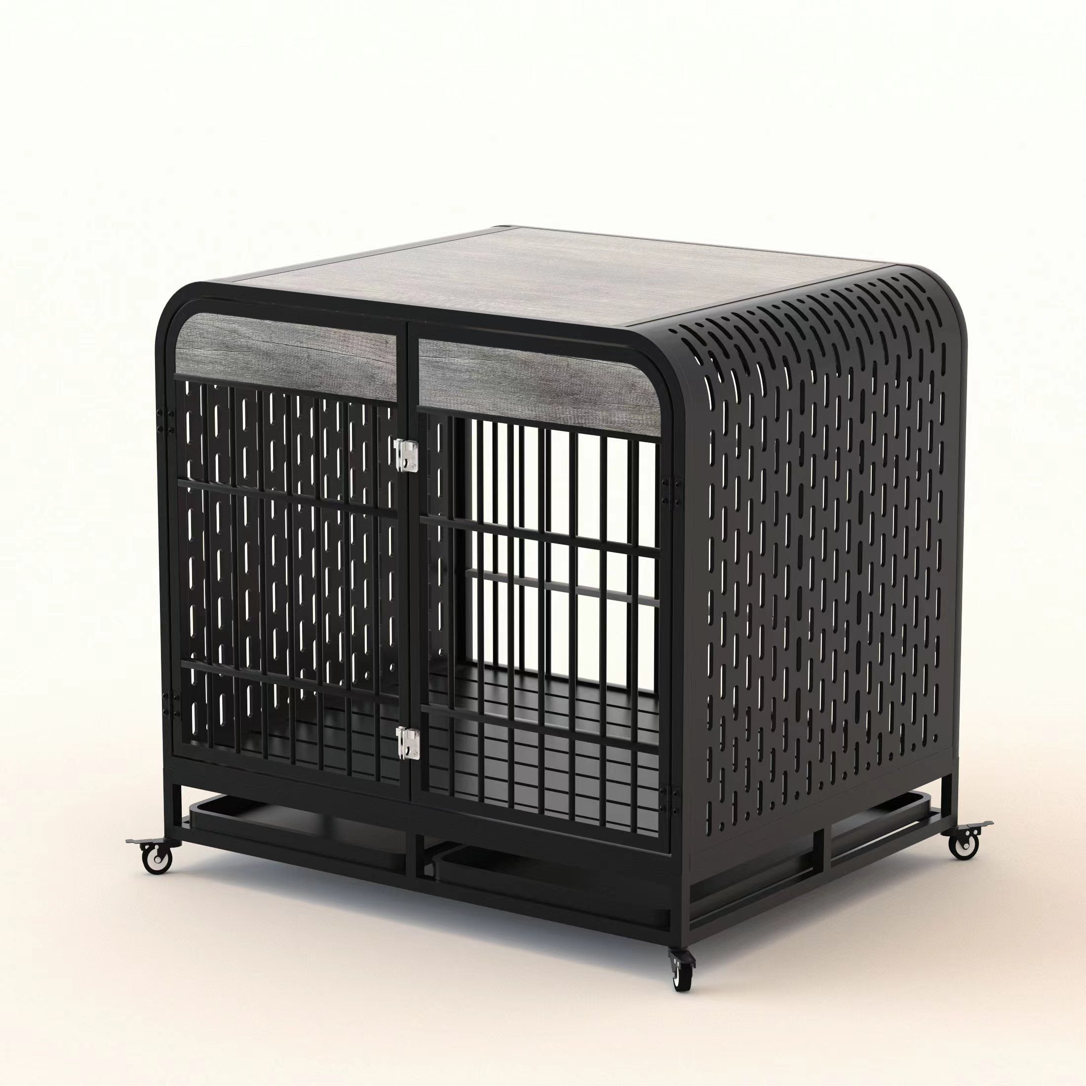 Heavy Duty Dog Crate Furniture Wooden Table 42inch Grey - Outdoor Chilling