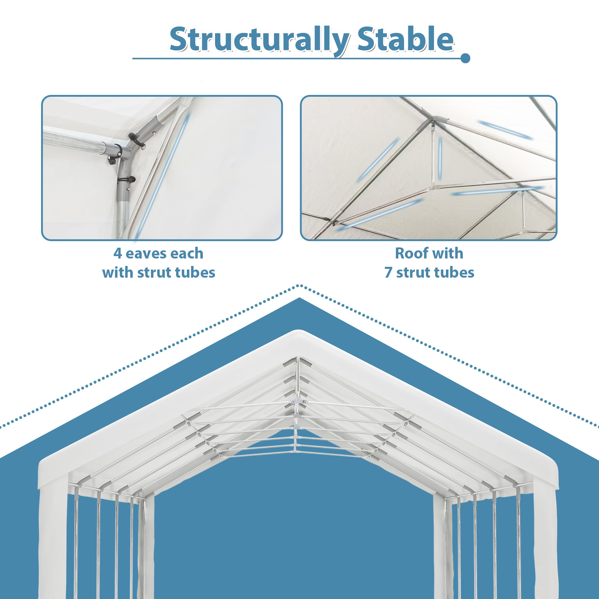 20x20FT Party Tent Heavy Duty, Large Wedding Event Shelters With 2 Storage Bags & Removable Sidewalls, Outdoor Canopy Gazebo Commercial Tents For Parties Carport Camping Garden Patio - Outdoor Chilling
