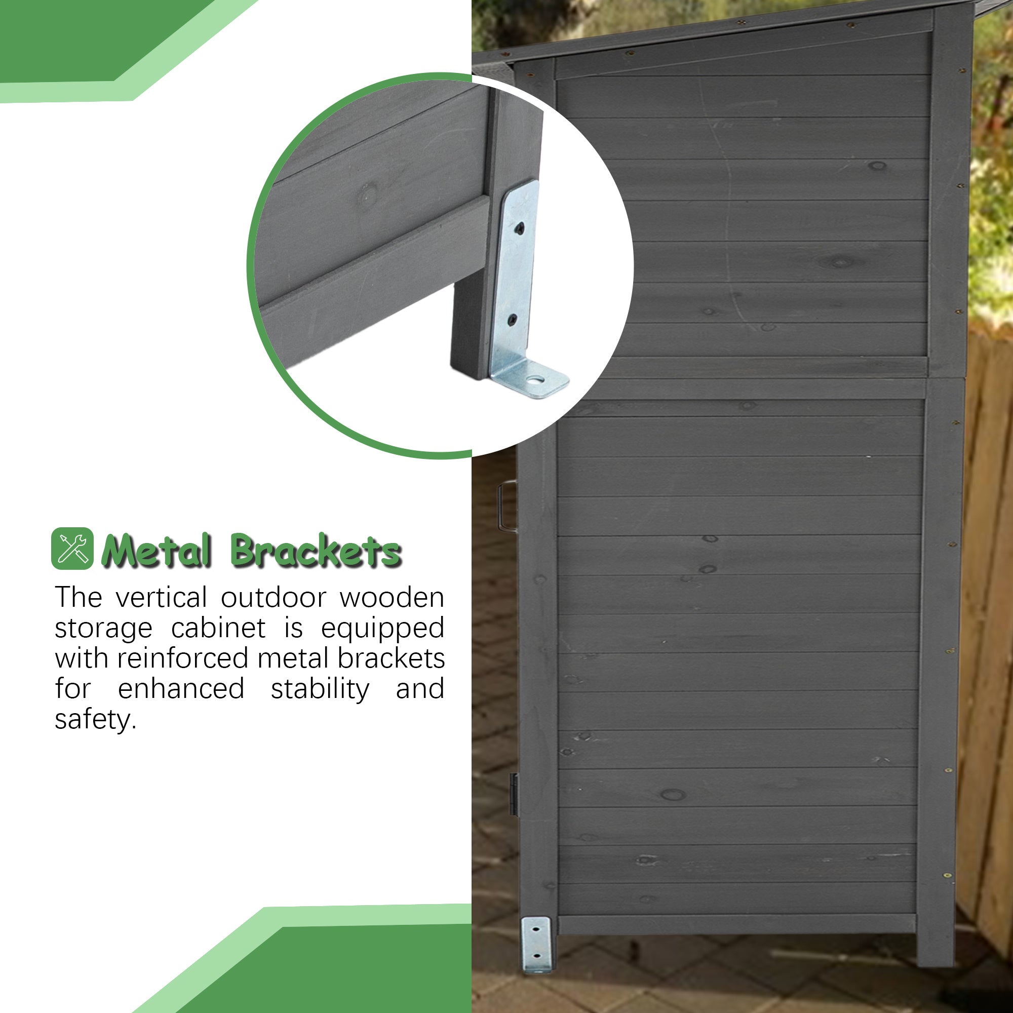 56L X 19.5W X 64H In Outdoor Storage Shed With Lockable Door,Wooden Tool Storage Shed With Detachable Shelves And Pitch Roof - Outdoor Chilling