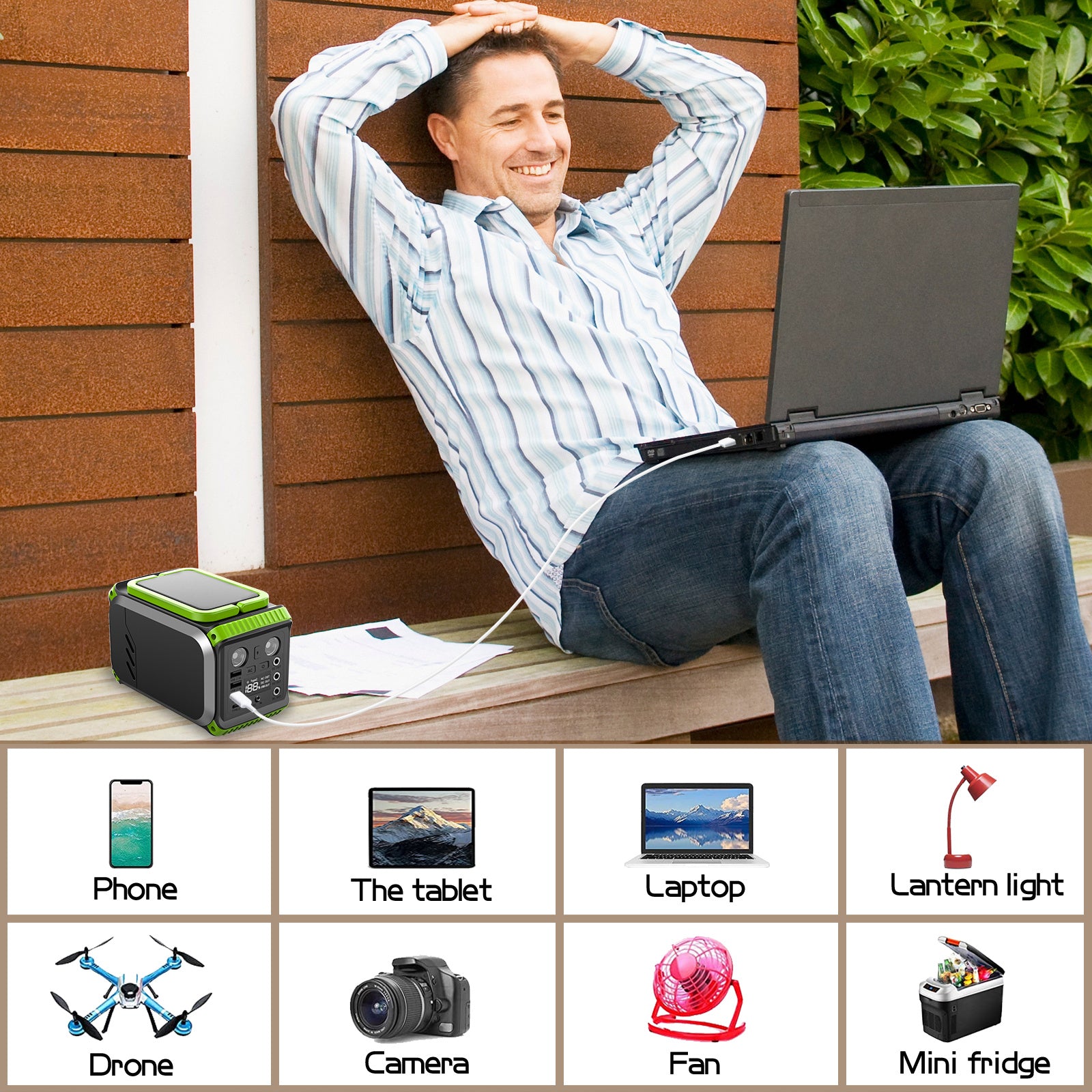 110V Camping Power Station,148Wh 200 W Solar Generator,40000mAh Emergency Power Supply Home Battery Backup For Camping - Outdoor Chilling