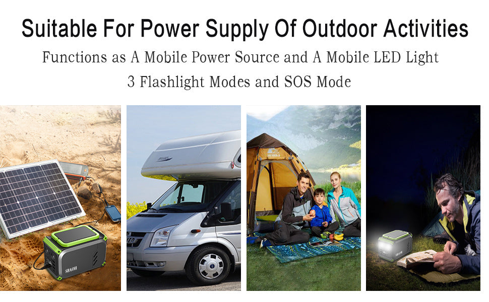 110V Camping Power Station,148Wh 200 W Solar Generator,40000mAh Emergency Power Supply Home Battery Backup For Camping - Outdoor Chilling